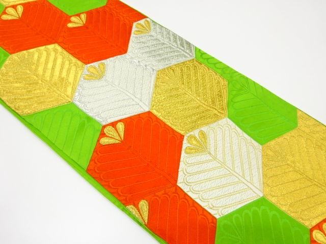 アンティーク　小泉製　亀甲に若松模様織り出し袋帯（材料）